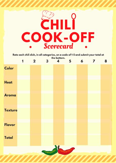 Chili Cook Off Printables Free